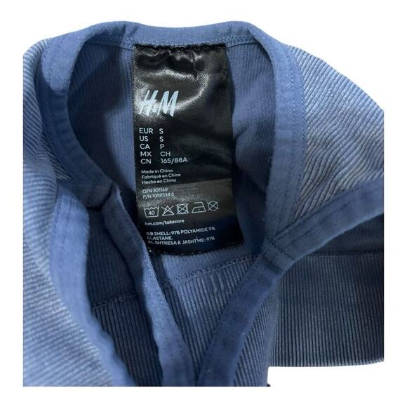 H&M Dusty Blue Crop Top Sports Bra Size S - Picture 3 of 3